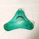 Mid-century green sea glass trilobe plate