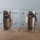 Pair of vintage frosted glass wall lamps, 1960s