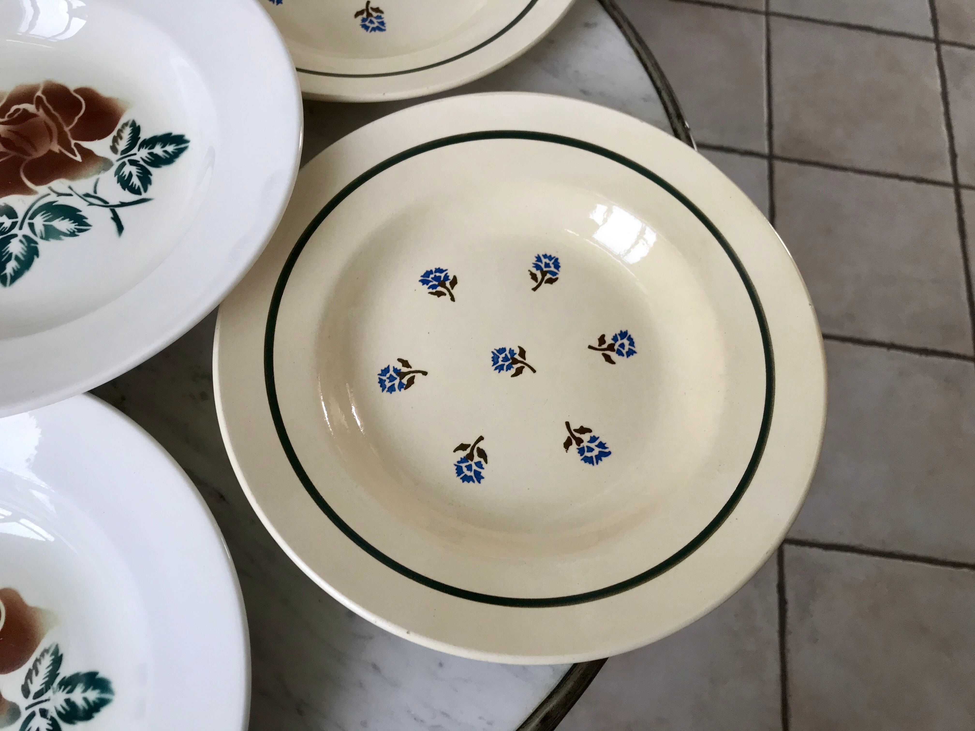 Set of 6 hollow assistants Digoin Sarreguemines and Badonviller years 30-40