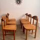 Lot de 6 chaises en pin massif design scandinave Reiner Daumiller vintage années 70