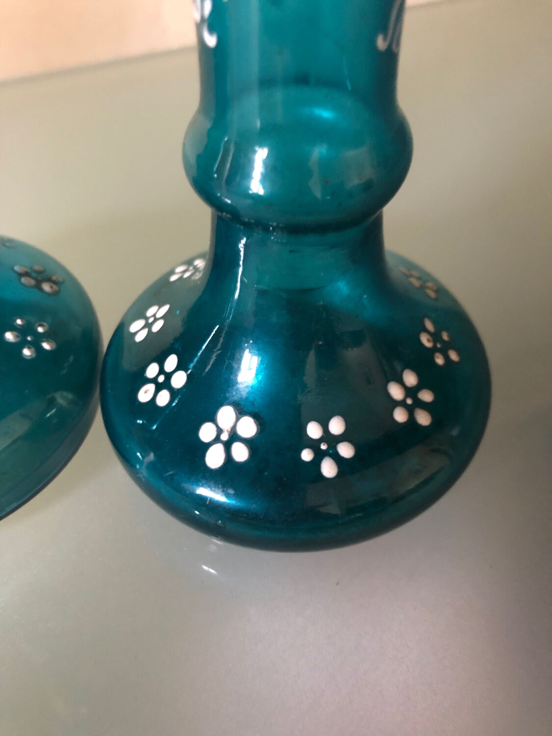 Pair of enamelled glass vases