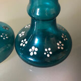 Pair of enamelled glass vases