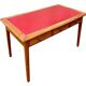 Bureau plat style Louis XVI réversible 6 tiroirs cuir rouge