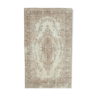 Tapis Beige Oriental Vintage Fait à la Main 198 cm x 323 cm - 25157