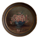 Miniature ronde par G. Grenon bouquet de fleurs début XXe
