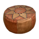 Vintage moroccan leather pouf