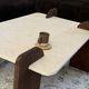 Table basse "sira" travertin et bois