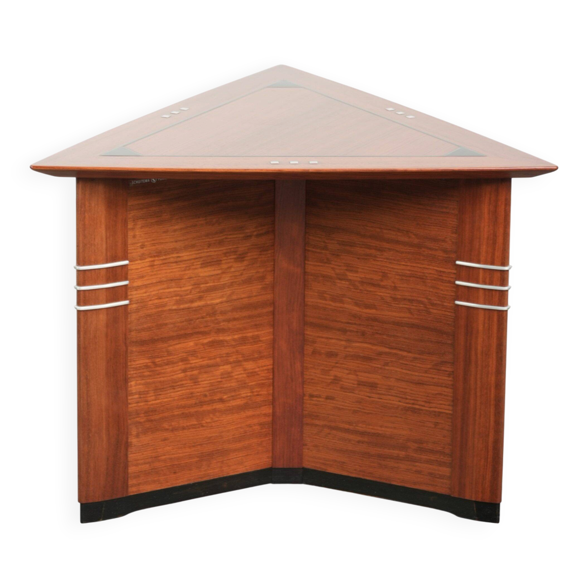 Luxury design side/coffee table in triangular shape in Art Deco style