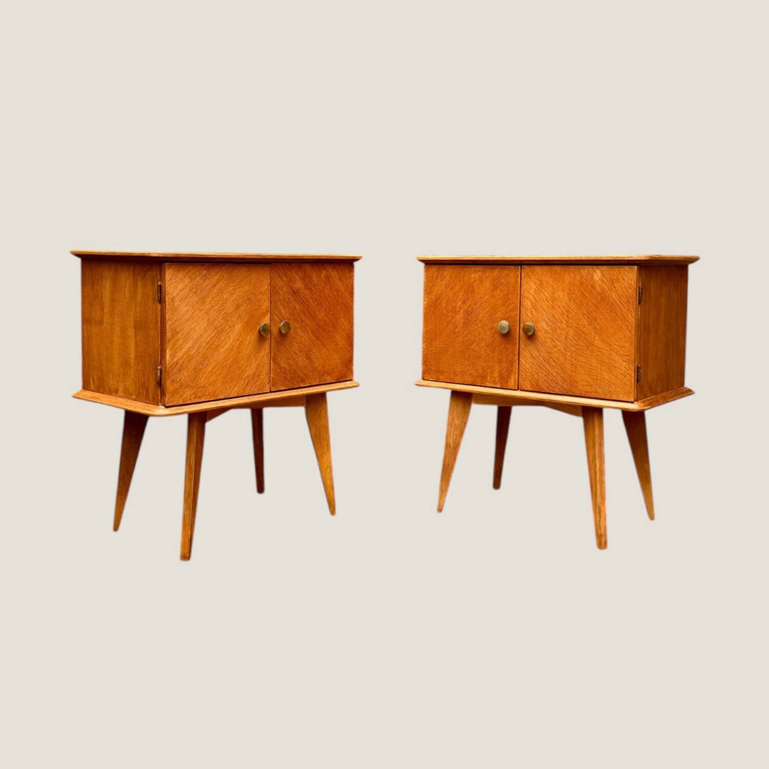 Two renovated vintage bedside tables