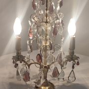 Lampe de table en bronze et cristal, France