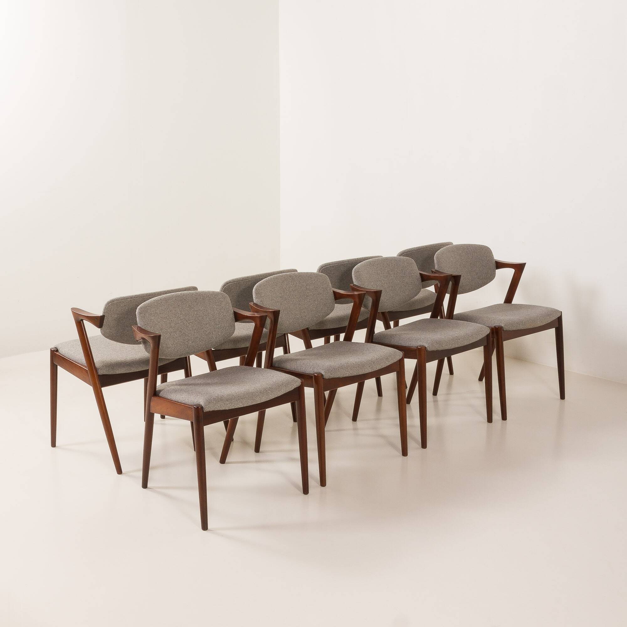 Kai Kristiansen chairs in roswood model 42, set of 8,Denmark 1960s