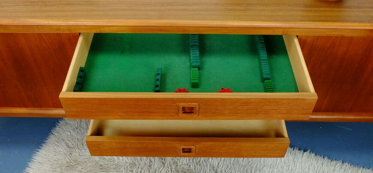 h. w. klein for bramin danish modern teak SIDEBOARD credenza 60s