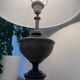 Large turned wooden lamp
