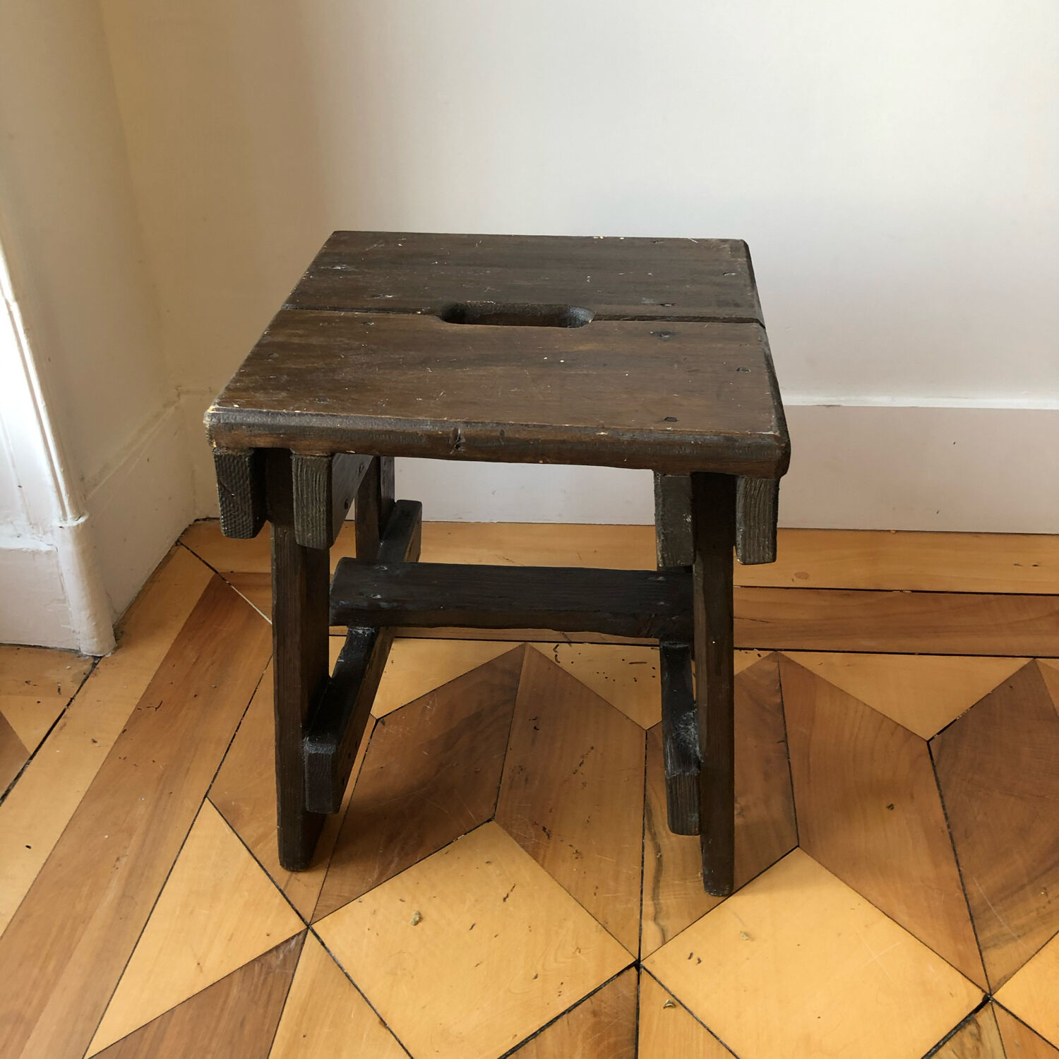 Rustic wood stool
