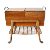 Travailleuse en bois et osier