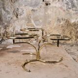 Modular brass coffee table, Morex, Italy, 1970s