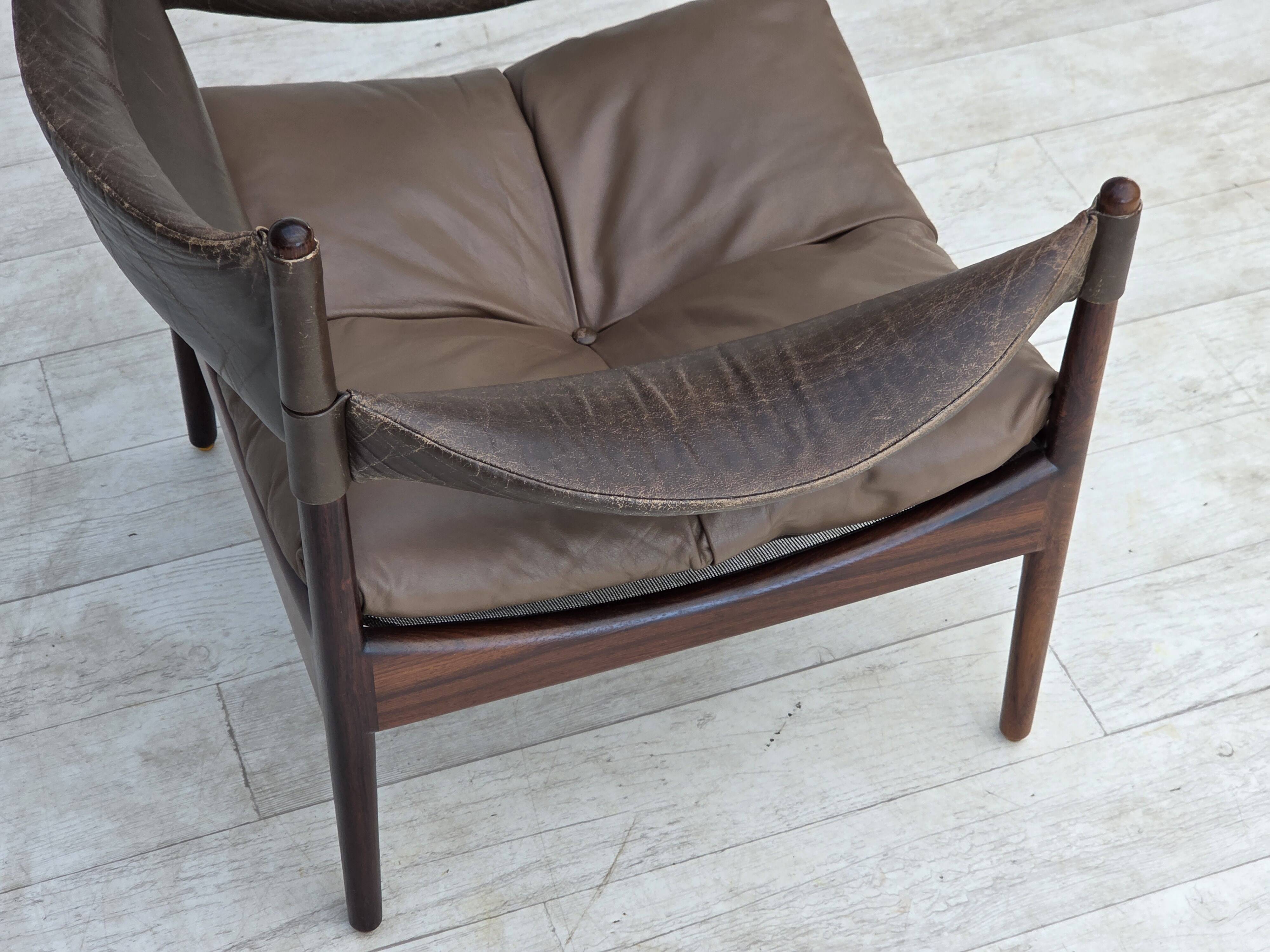 Années 1970, design danois par Kristian Vedel, fauteuil modèle "Modus".