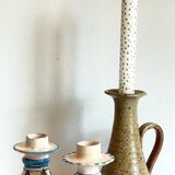 3 vintage ceramic craft candle holders