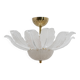 Murano Glass Ceiling Light with White Glass Flower-shaped Petals