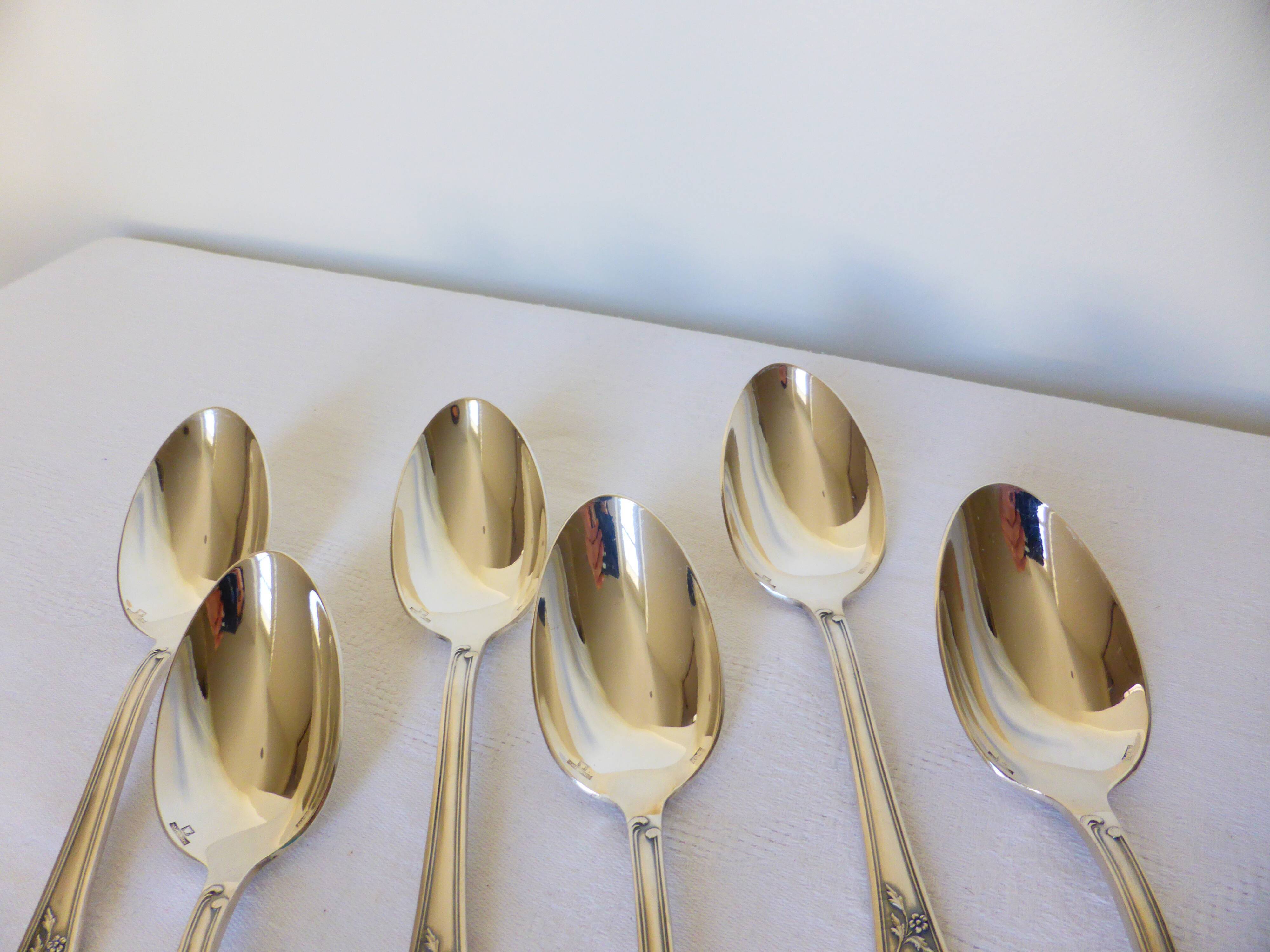 6 vintage silver metal tablespoons 2106267