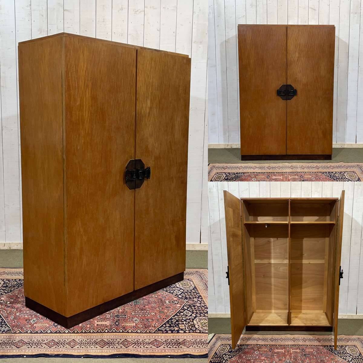 1950s Art Deco armoire in okoumé veneer
