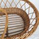 Bassinet in rattan, his mattress, pillow and bed linens