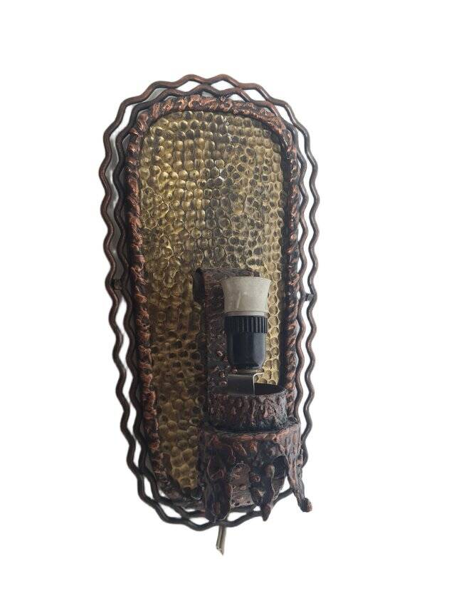 Polish brutalist wall lamp, 1970s