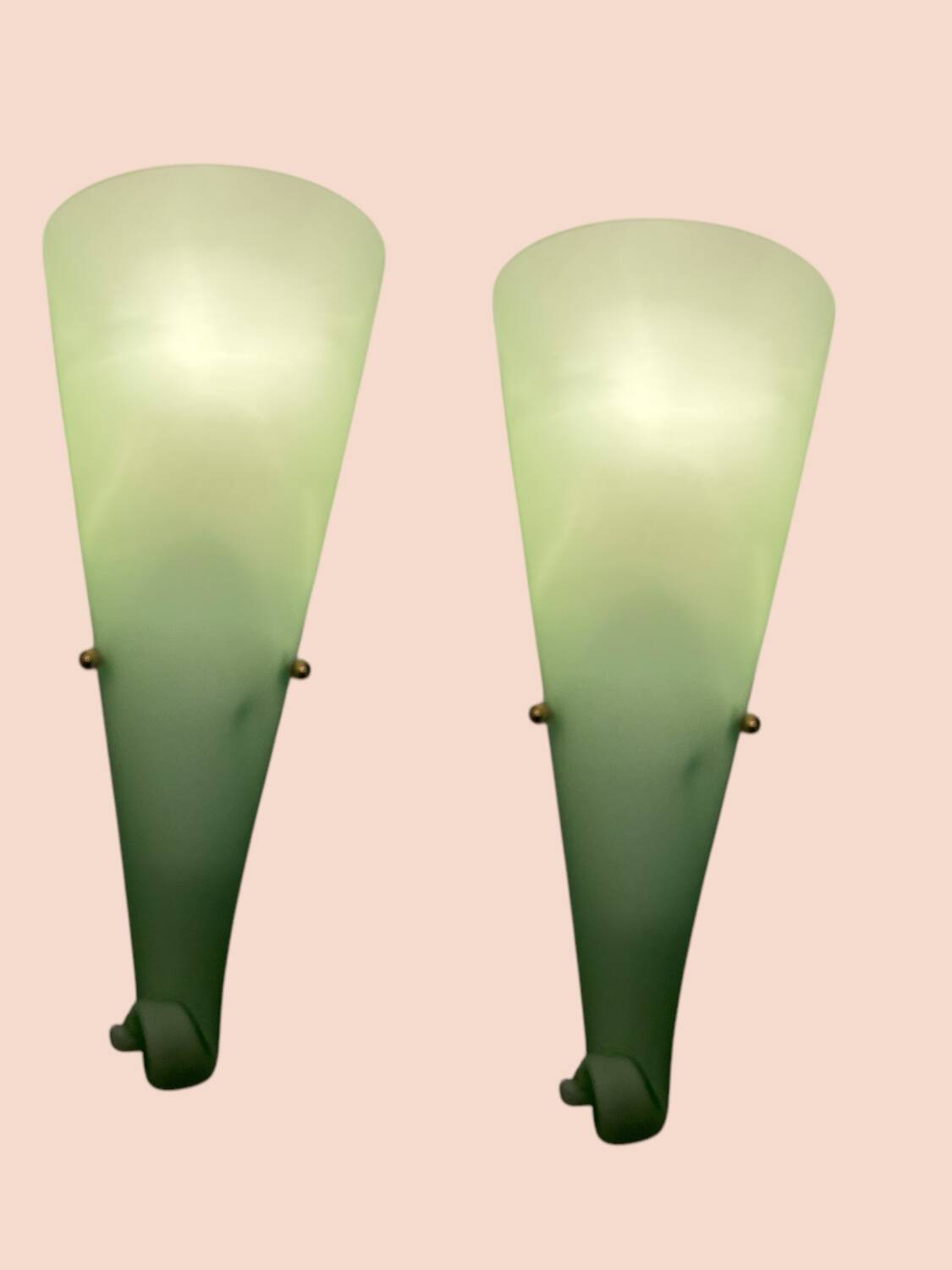 Green Murano Glass Sconces Set of 2 1970’s