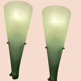 Green Murano Glass Sconces Set of 2 1970’s