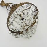 Vintage Italian balloon chandelier, glass pendants. 1950s 1960s.