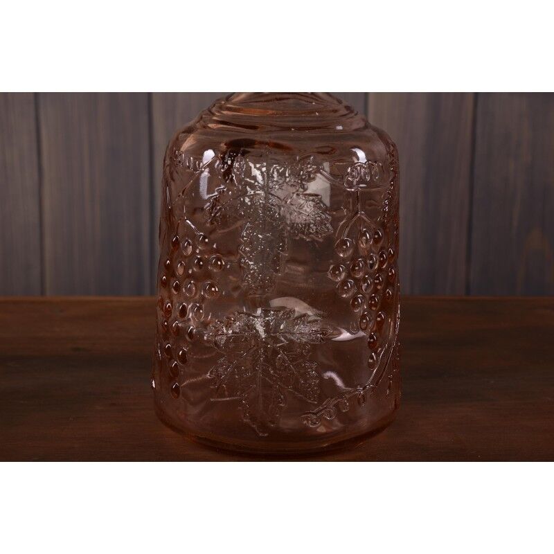 Carafe rose vintage avec bouchon / capuchon | bouteille de vin en verre de brocante / carafe à vin