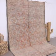 Pale Vintage Moroccan Rug 197 x 306 cm, Berber Wool Rug, Handmade Rug Boho
