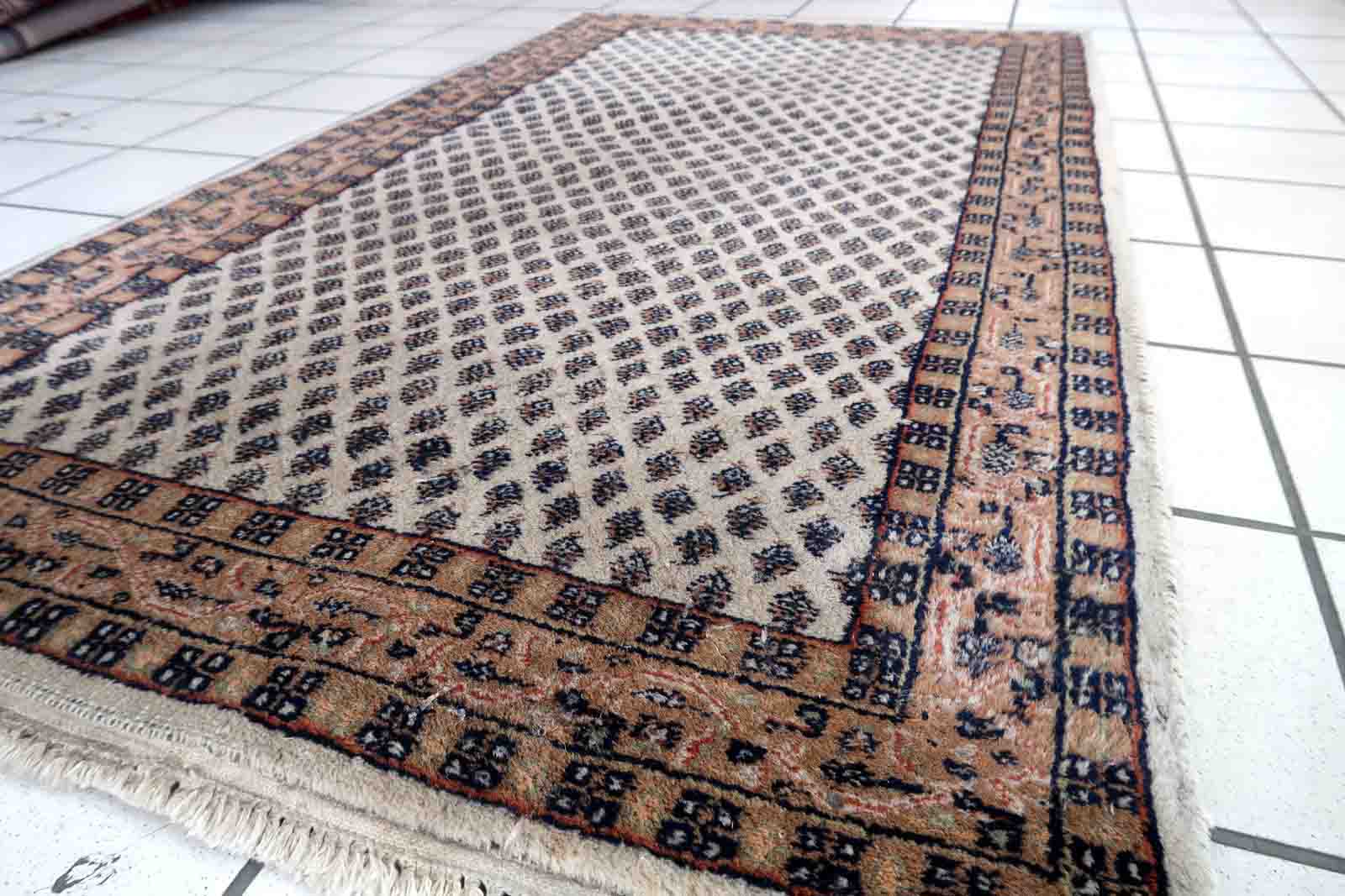 Vintage Indian carpet Seraband handmade 89cm x 160cm 1970s