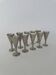 Set of 10 Vintage Minimalist Metal Shot Goblets
