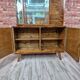Restored 1960s Mid-Century Walnut Display Cabinet with Slatted Glass