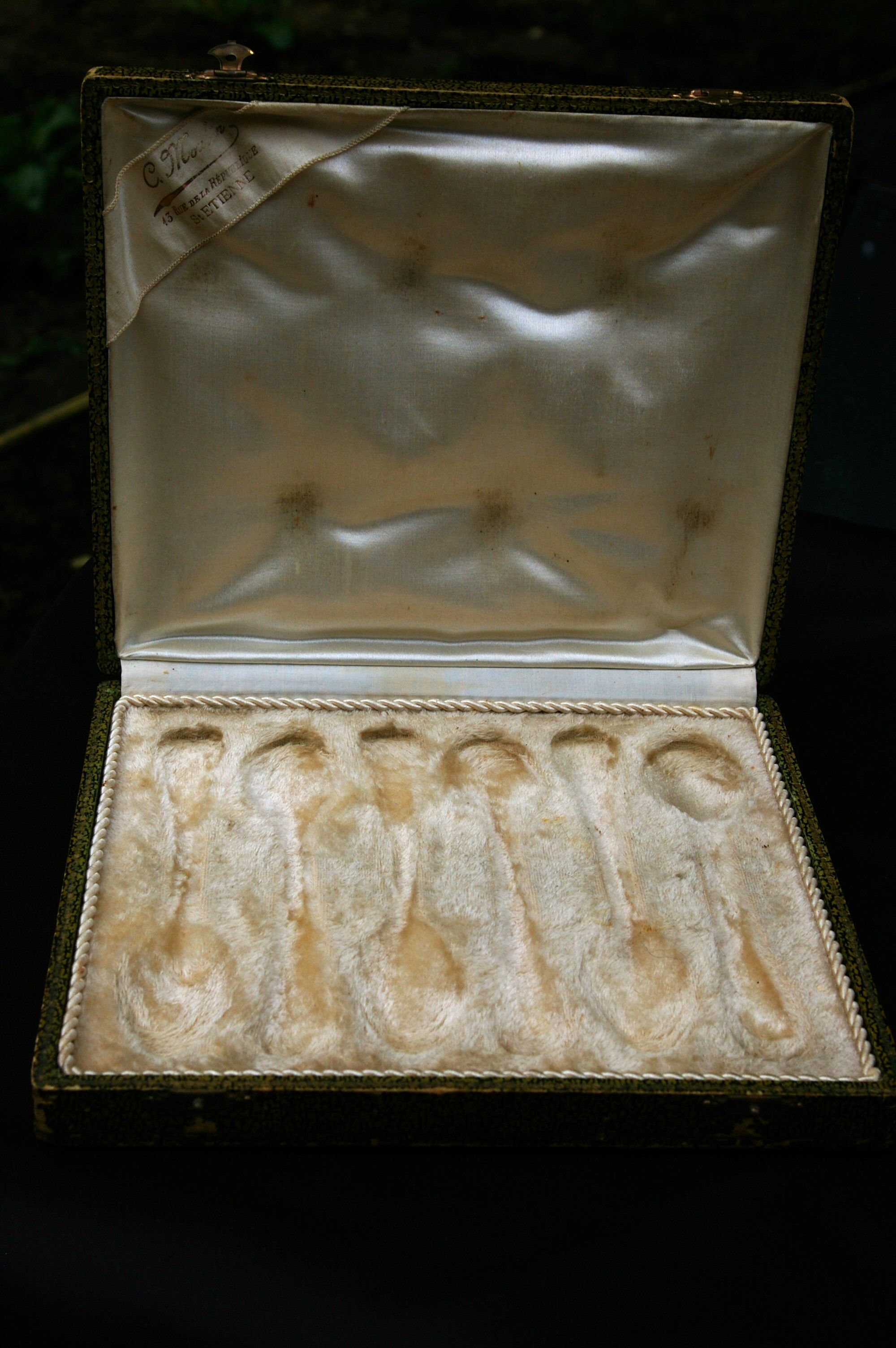 6 small spoons silver metal pink medallion