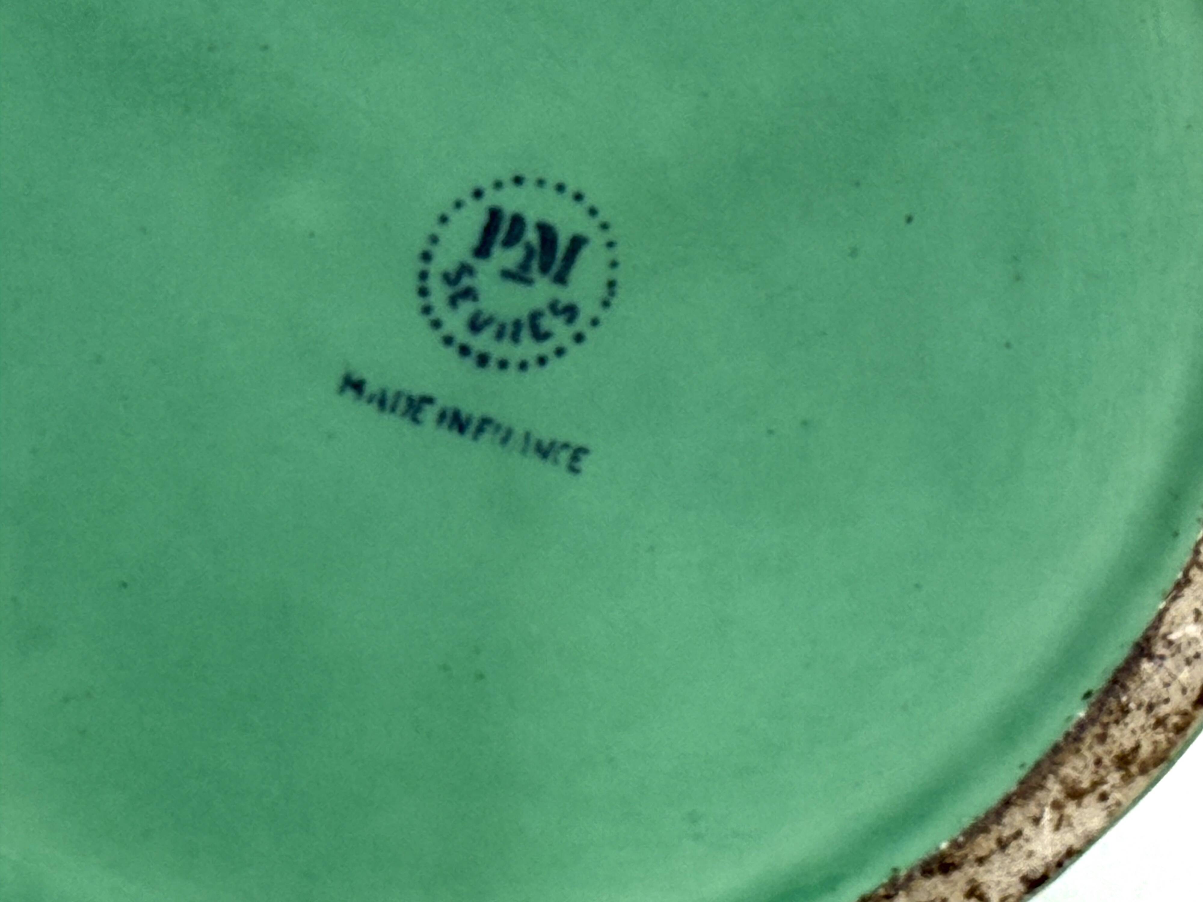 Paul Millet, Art Deco green ceramic vase, Sevres France 1930s