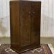 Small English Art Deco student wardrobe in walnut from the 1950s.