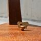 Musical coffee table of triangular shape, fruit wood, tray and feet with marquetry décor