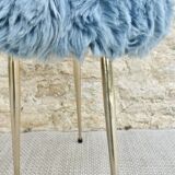 Blue moumoute tripod stool 60s