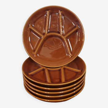 Lot de 6 assiettes St Amand à fondue Modèle Cognac