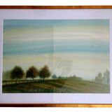 Painting signed Richard LITZELMANN (1951-2020) – Watercolor – Countryside landscape