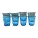 Blue tinted glass cups