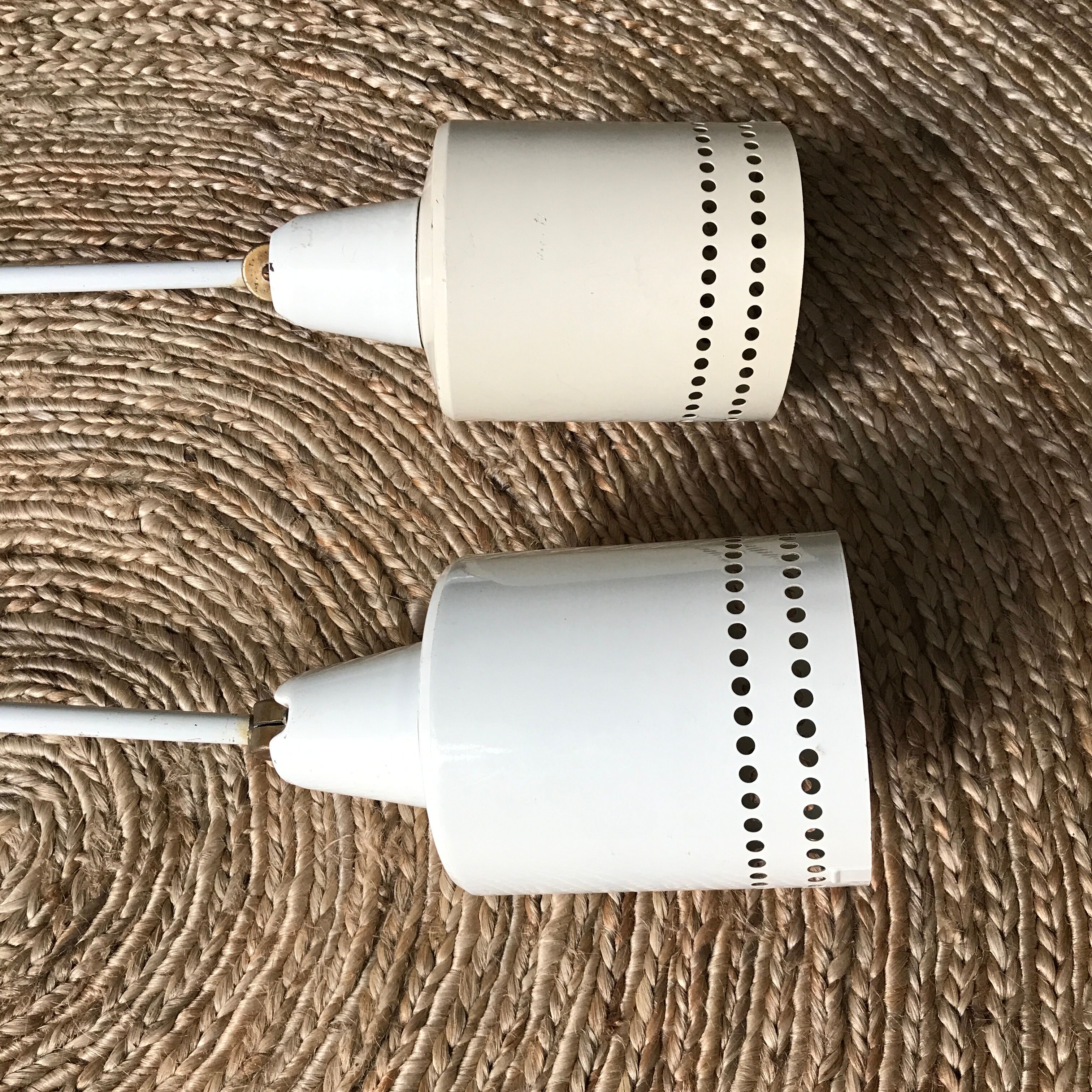 White metal wall sconces