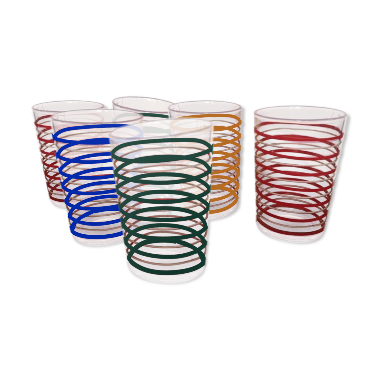 Advertising verres vintage huile croix vertes 60s