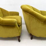 Pair of Mid-Century Modern Italian Velvet Armchairs, 1950s