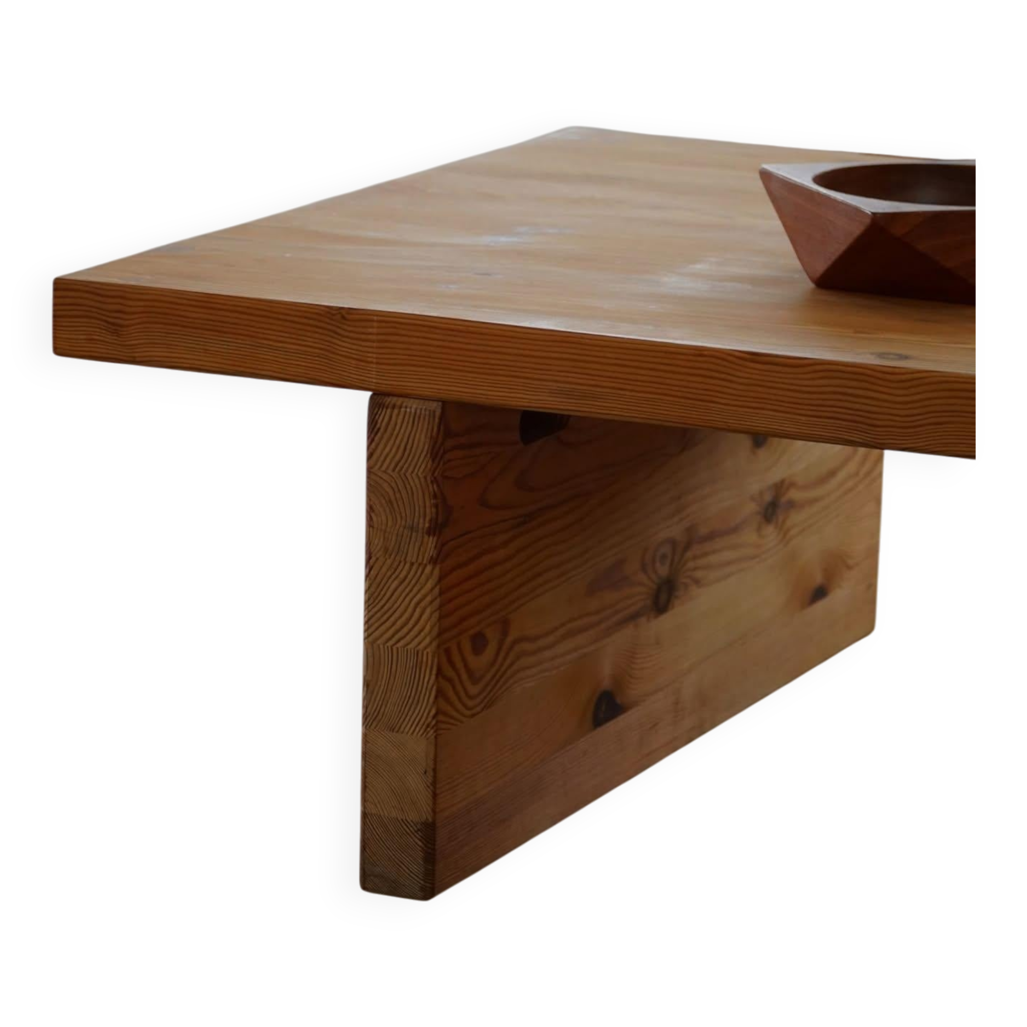 Mid-century Swedish coffee table in solid pine, attributed to Sven Larsson, 1960s.