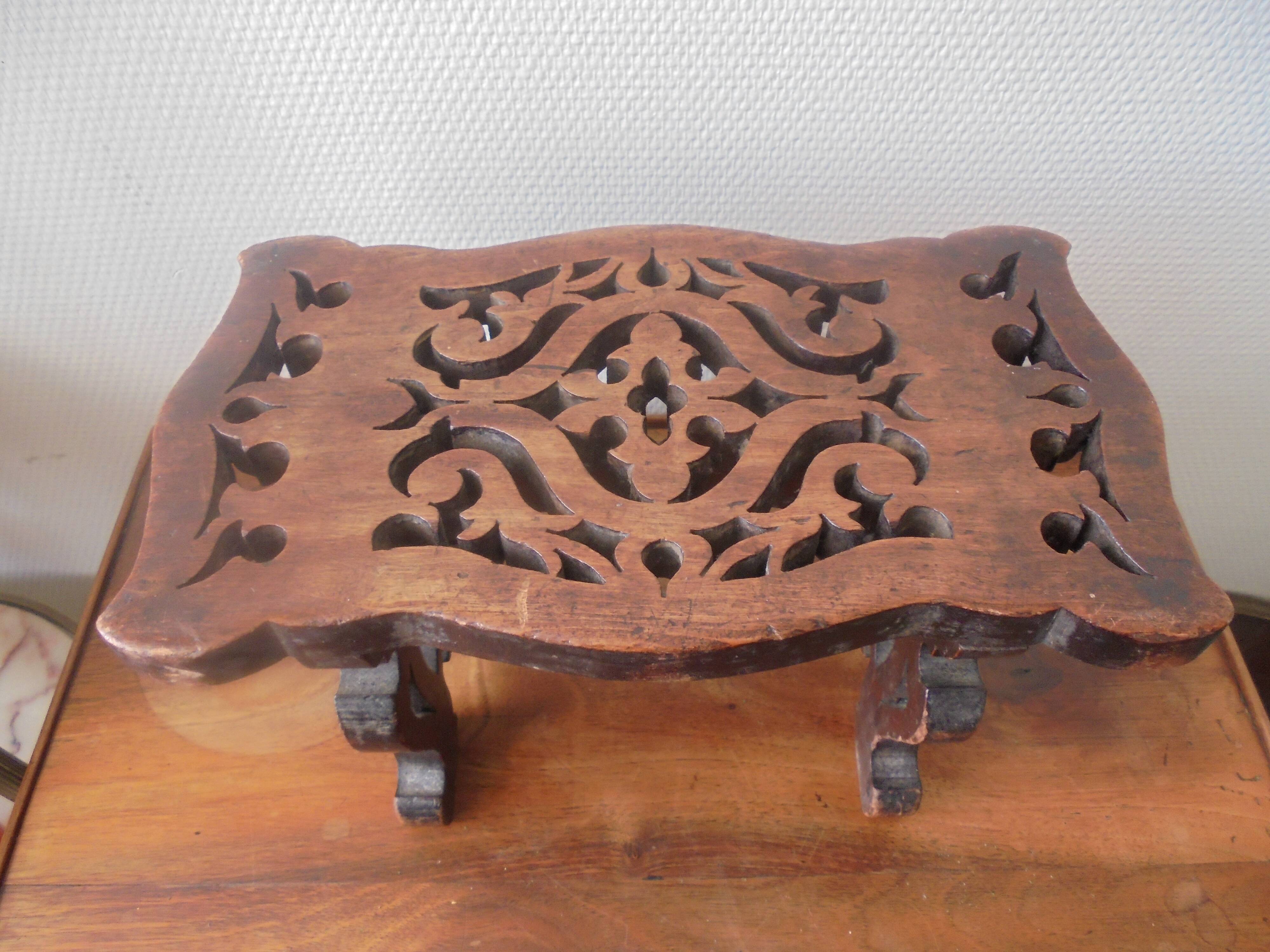 small bench or footrest, wood