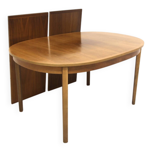 Table de salle à manger scandinave en noyer, Suède, 1960