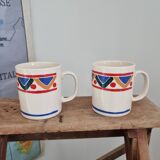 Duo of 2 vintage Mobil cups